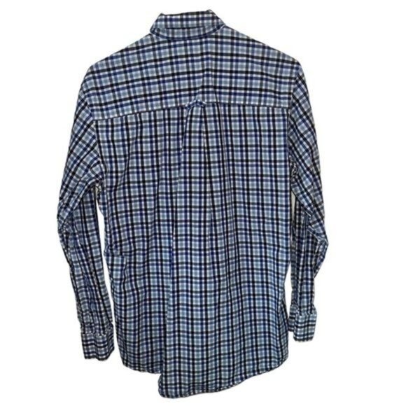 Pendleton Bridgeport Plaid Button-Down Blue & White 100% Cotton Shirt Mens Sz S - Picture 2 of 8